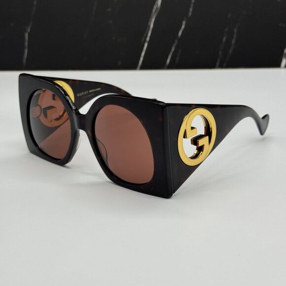 NEW GG1254S 002 GUCCI BUTTERFLY HAVANA BROWN WOMEN GUCCI SUNGLASSES - Picture 6 of 10